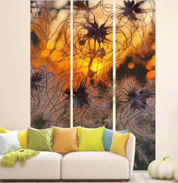 Flächenvorhang Winterblick  3er Set, Schiebegardine, Schiebegardinen, blickdicht, Flächenvorhang blickdicht, Schiebevorhang,